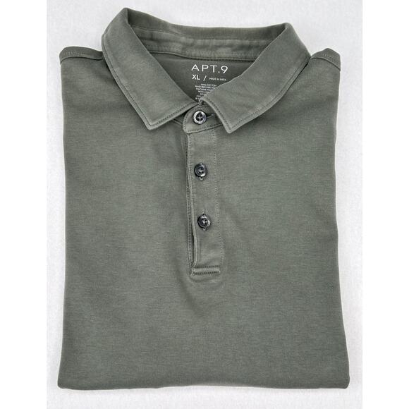 Apt 9 Green Polo Style Short Sleeve Shirt XL Casual Cotton - Picture 4 of 5